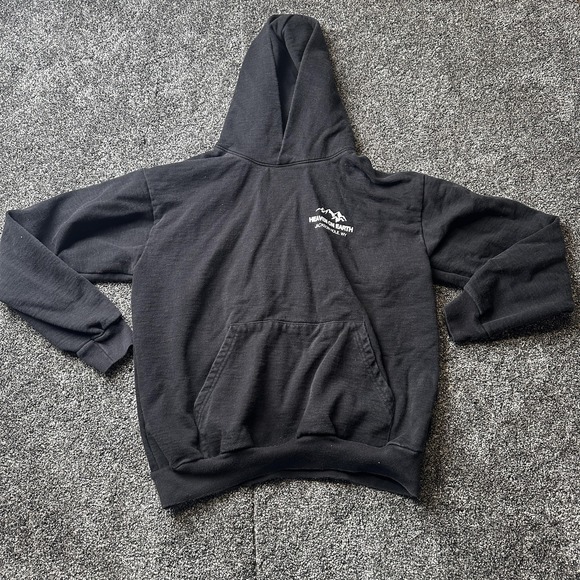 Diamond Cross Ranch Hoodie Mens L Black Pullover Hooded Pockets Graphic - Picture 1 of 6